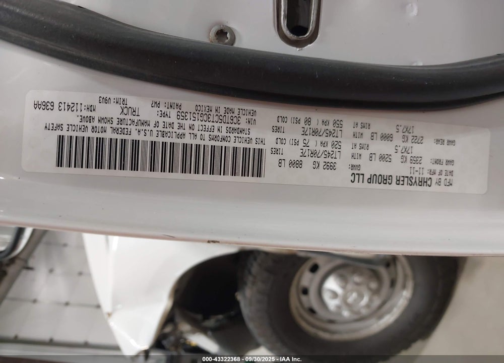 2012 RAM 2500 ST VIN: 3C6TD5CT3CG151359