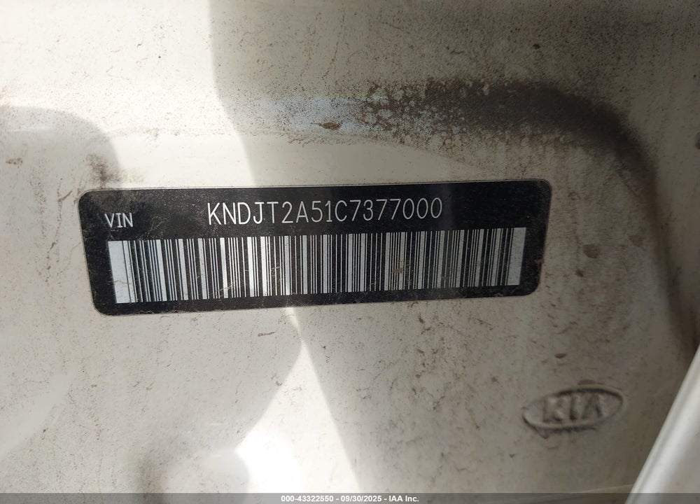 2012 KIA SOUL VIN: KNDJT2A51C7377000