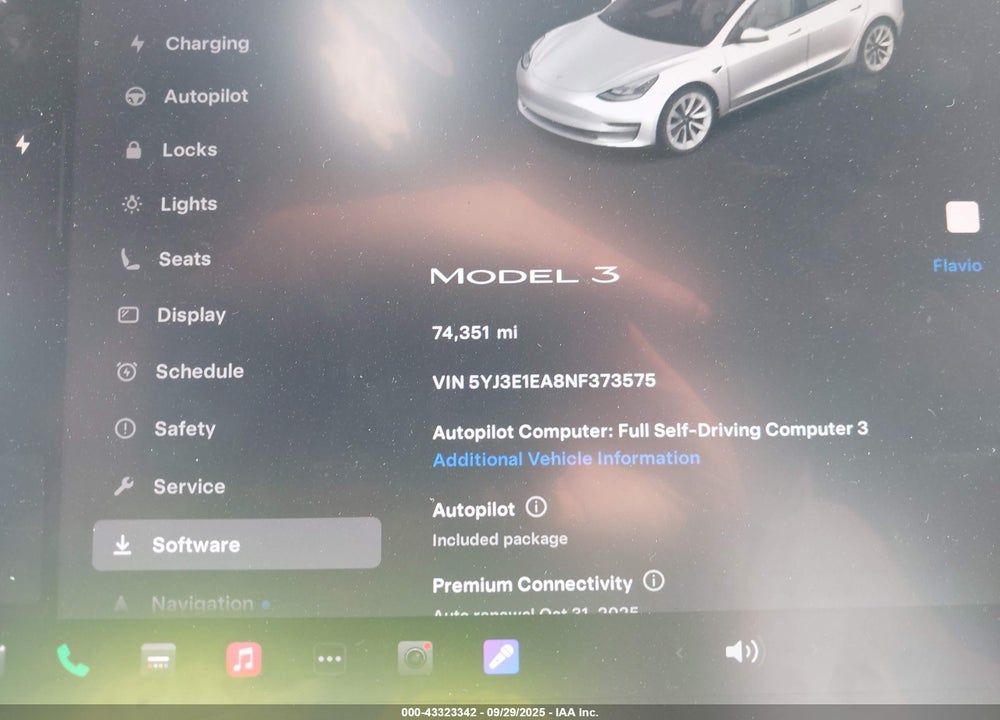 2022 TESLA MODEL 3 VIN: 5YJ3E1EA8NF373575