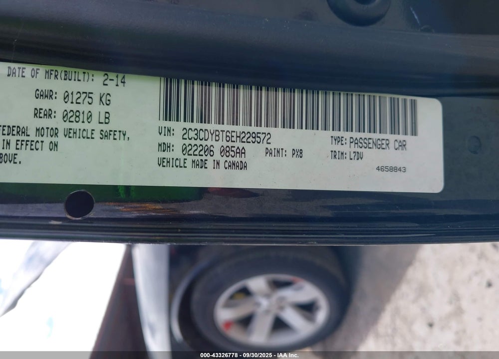 2014 DODGE CHALLENGER VIN: 2C3CDYBT6EH229572