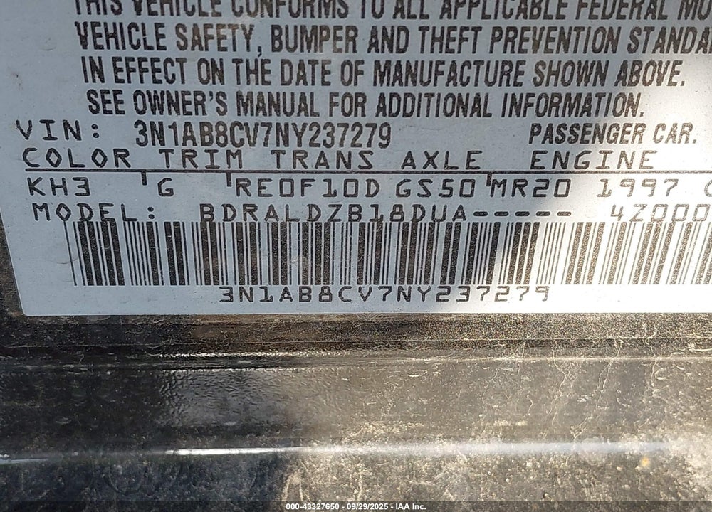 2022 NISSAN SENTRA SV XTRONIC CVT VIN: 3N1AB8CV7NY237279