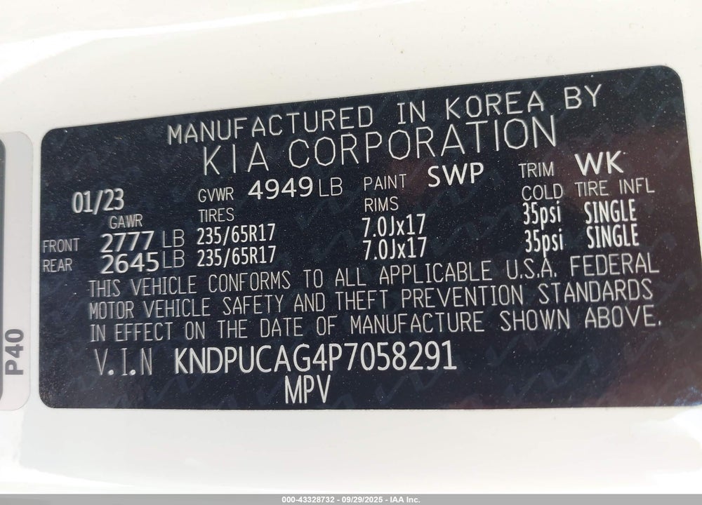 2023 KIA SPORTAGE HYBRID VIN: KNDPUCAG4P7058291