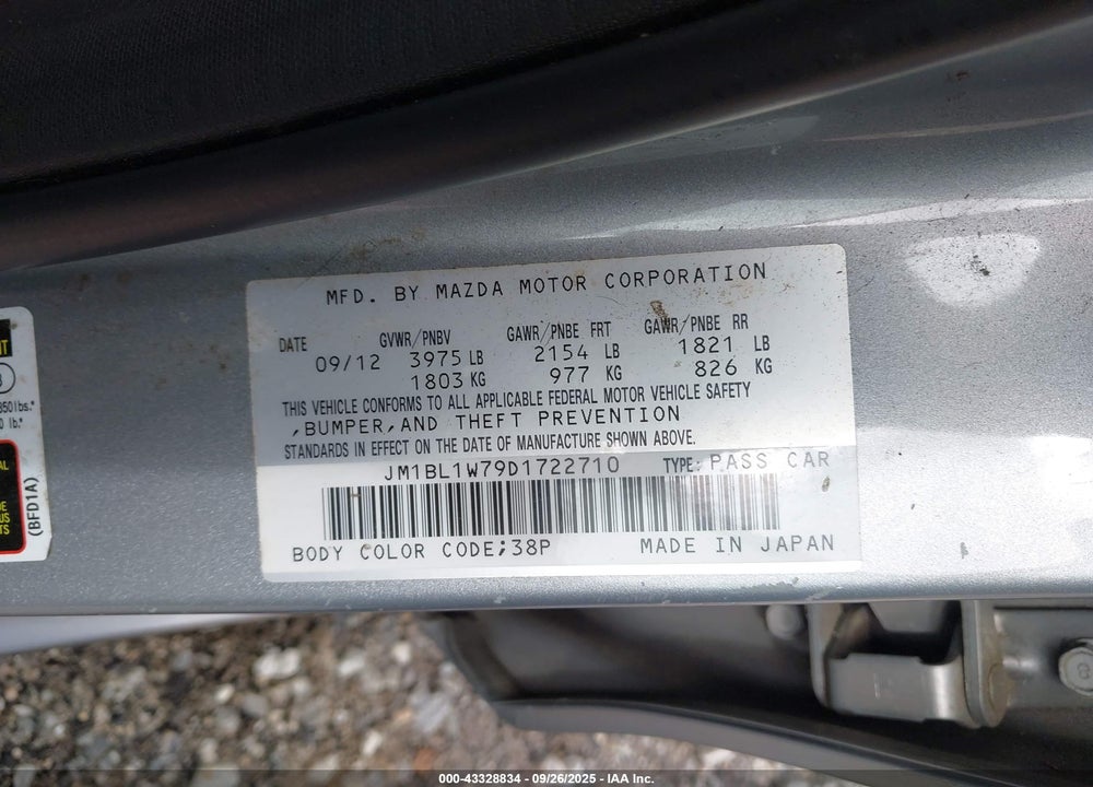 2013 MAZDA 3 I GRAND TOURING VIN: JM1BL1W79D1722710