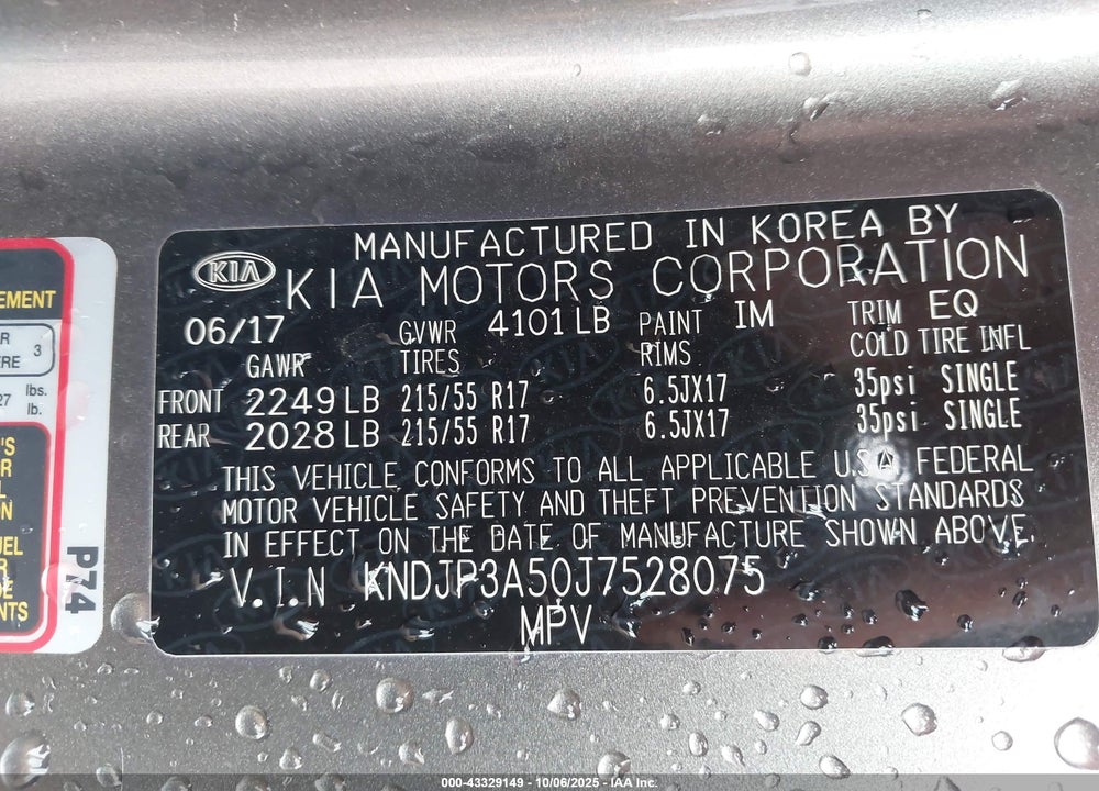2018 KIA SOUL VIN: KNDJP3A50J7528075
