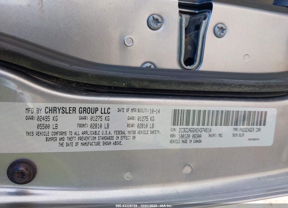 2014 CHRYSLER 300 300S VIN: 2C3CCAGGXEH374510