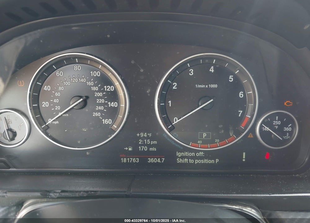 2013 BMW 5 SERIES VIN: WBAXG5C55DDY33030
