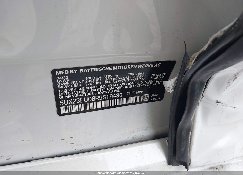2024 BMW X5 VIN: 5UX23EU08R9S18430