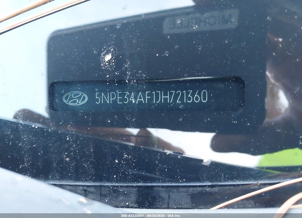 2018 HYUNDAI SONATA VIN: 5NPE34AF1JH721360