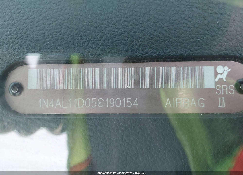 2005 NISSAN ALTIMA 2.5 S VIN: 1N4AL11D05C190154