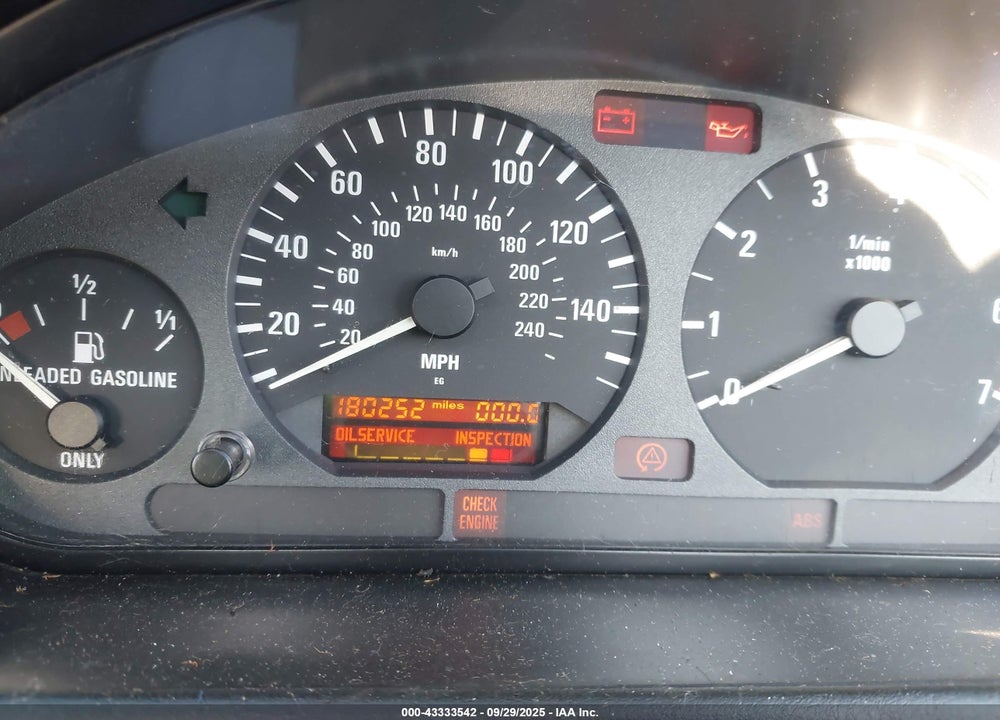 1997 BMW Z3 1.9L ROADSTER VIN: 4USCH732XVLE04065