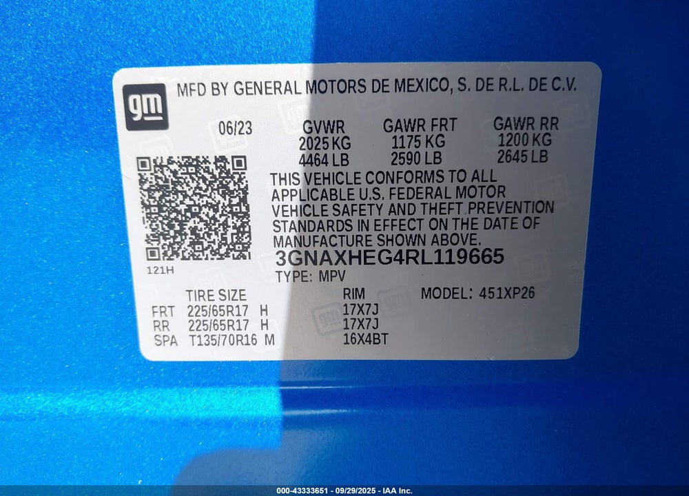 2024 CHEVROLET EQUINOX VIN: 3GNAXHEG4RL119665