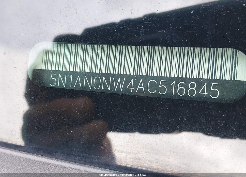 2010 NISSAN XTERRA SE VIN: 5N1AN0NW4AC516845