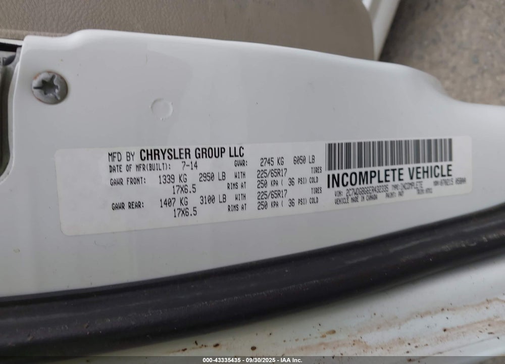 2014 DODGE GRAND CARAVAN SE VIN: 2C7WDGBG6ER432335