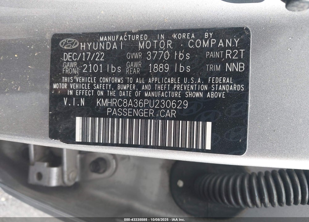 2023 HYUNDAI VENUE VIN: KMHRC8A36PU230629