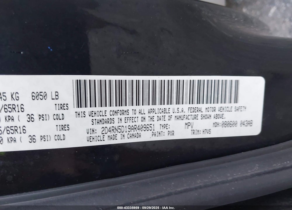 2010 DODGE GRAND CARAVAN SXT VIN: 2D4RN5D19AR409651