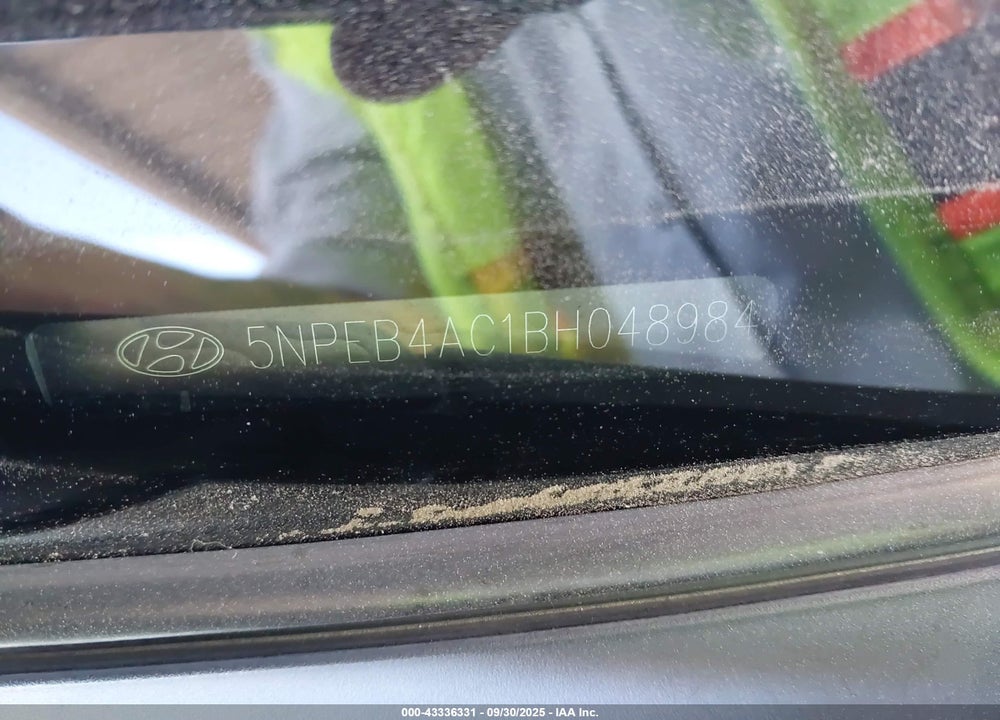 2011 HYUNDAI SONATA VIN: 5NPEB4AC1BH048984