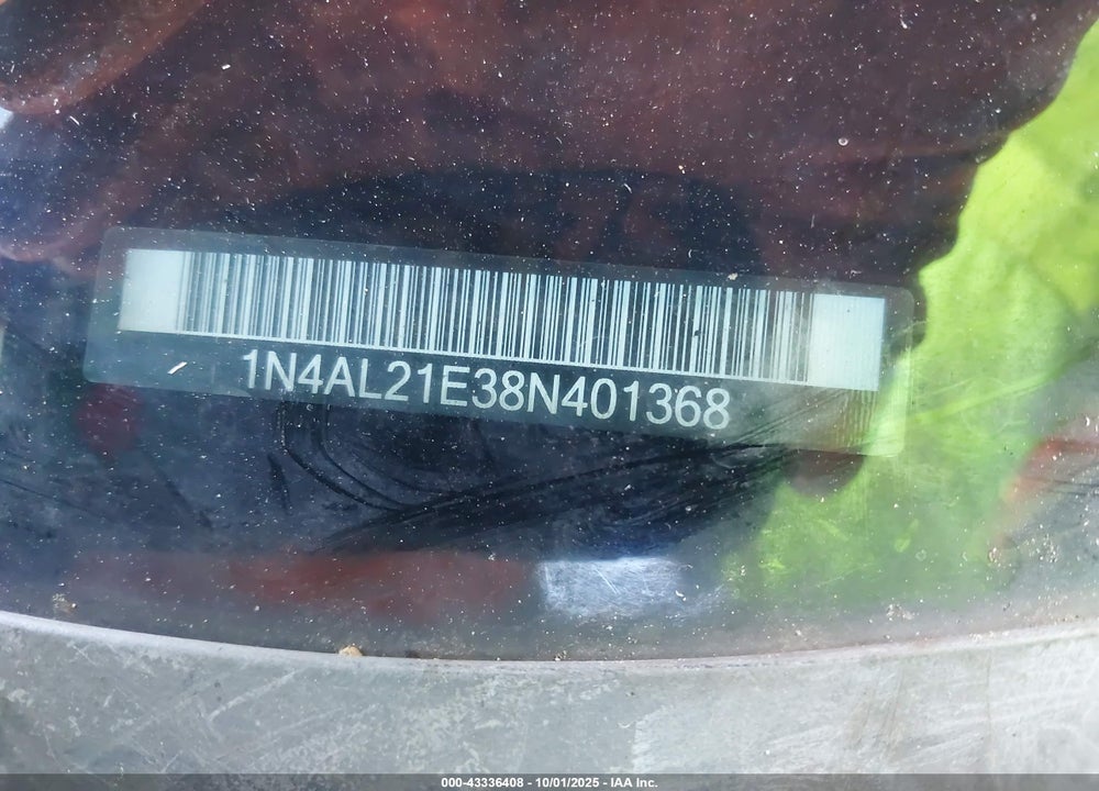 2008 NISSAN ALTIMA 2.5 S VIN: 1N4AL21E38N401368