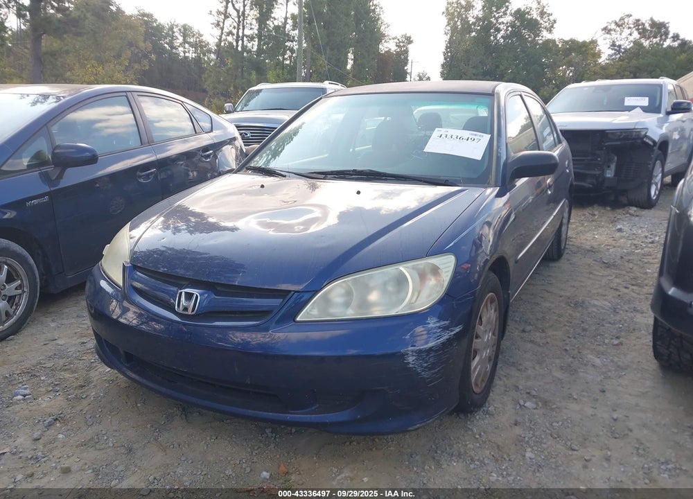 2005 HONDA CIVIC LX VIN: 2HGES16525H511075