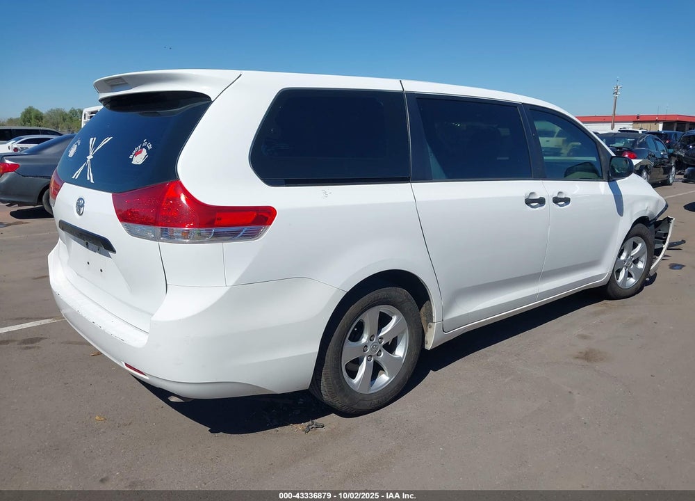 2013 TOYOTA SIENNA L V6 7 PASSENGER VIN: 5TDZK3DC4DS299440