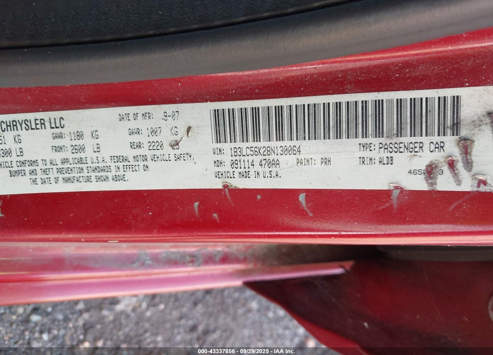2008 DODGE AVENGER SXT VIN: 1B3LC56K28N130064