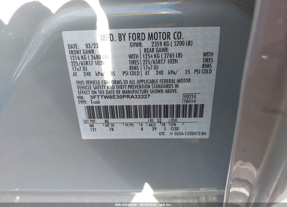 2023 FORD MAVERICK XLT VIN: 3FTTW8E30PRA32227