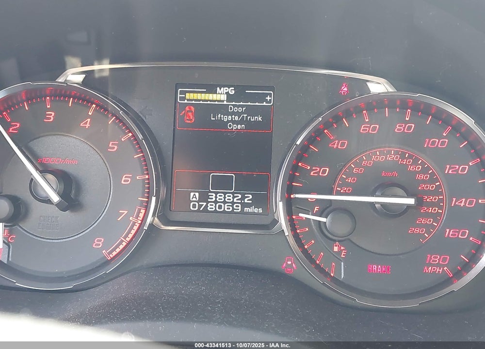 2015 SUBARU WRX VIN: JF1VA1G68F9833512