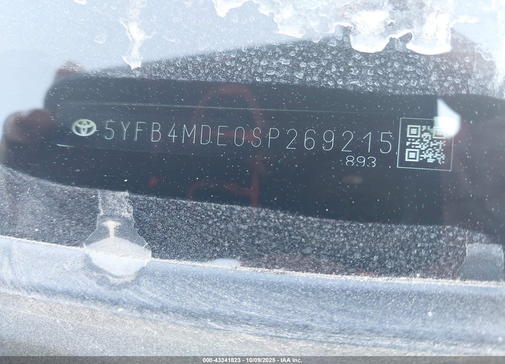 2025 TOYOTA COROLLA LE VIN: 5YFB4MDE0SP269215