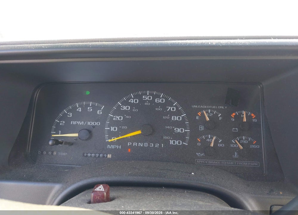 1998 CHEVROLET K1500 FLEETSIDE VIN: 2GCEK19R7W1277247