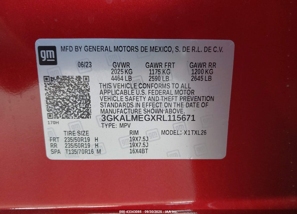 2024 GMC TERRAIN FWD SLE VIN: 3GKALMEGXRL115671