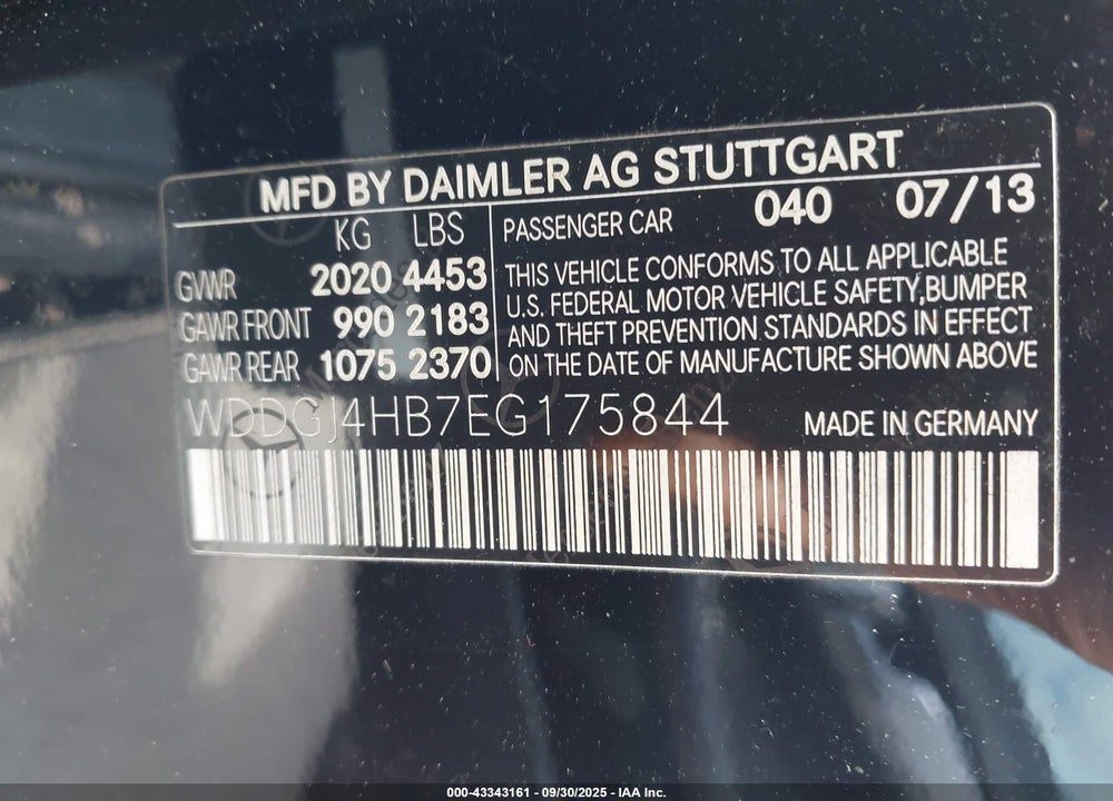 2014 MERCEDES-BENZ C 250 VIN: WDDGJ4HB7EG175844