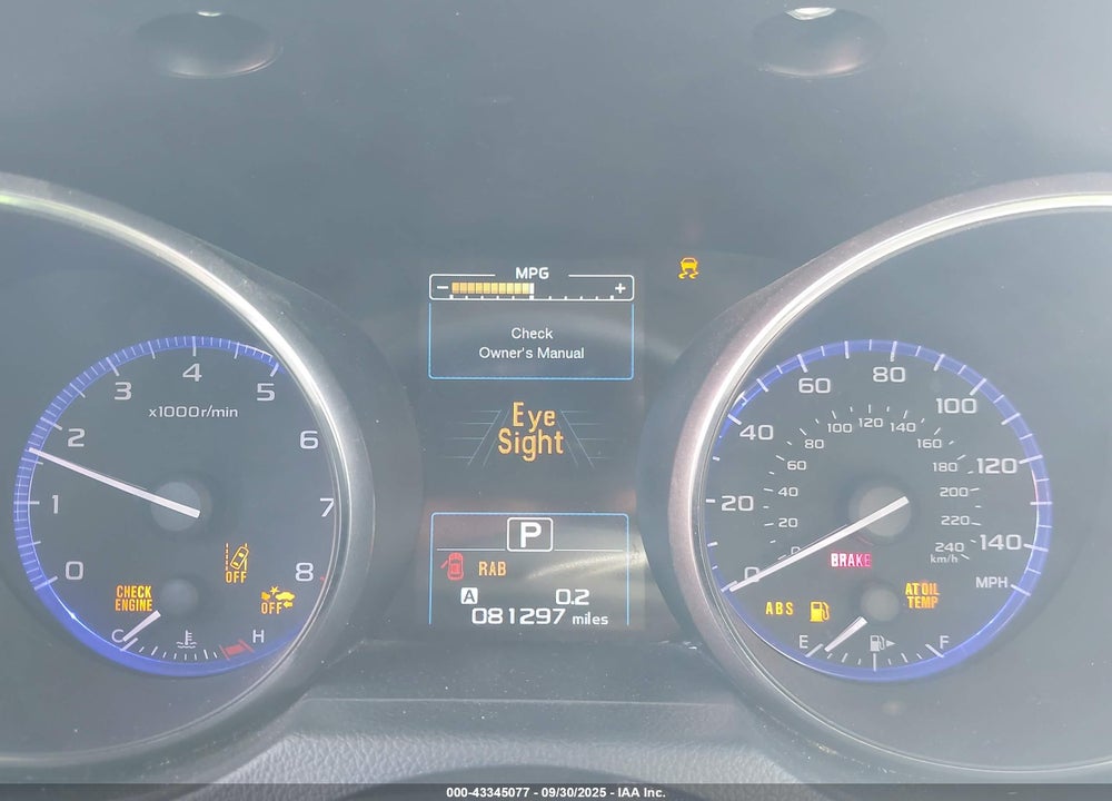 2019 SUBARU OUTBACK VIN: 4S4BSATC5K3215370
