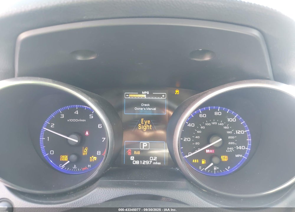 2019 SUBARU OUTBACK VIN: 4S4BSATC5K3215370