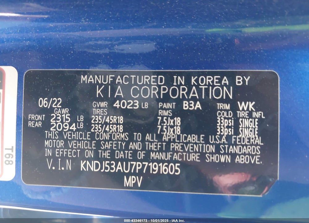 2023 KIA SOUL GT LINE VIN: KNDJ53AU7P7191605