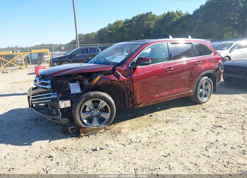 2019 TOYOTA HIGHLANDER LIMITED/PLATINUM VIN: 5TDYZRFH1KS345547