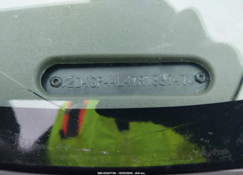 2007 DODGE GRAND CARAVAN SXT VIN: 2D4GP44L47R186747