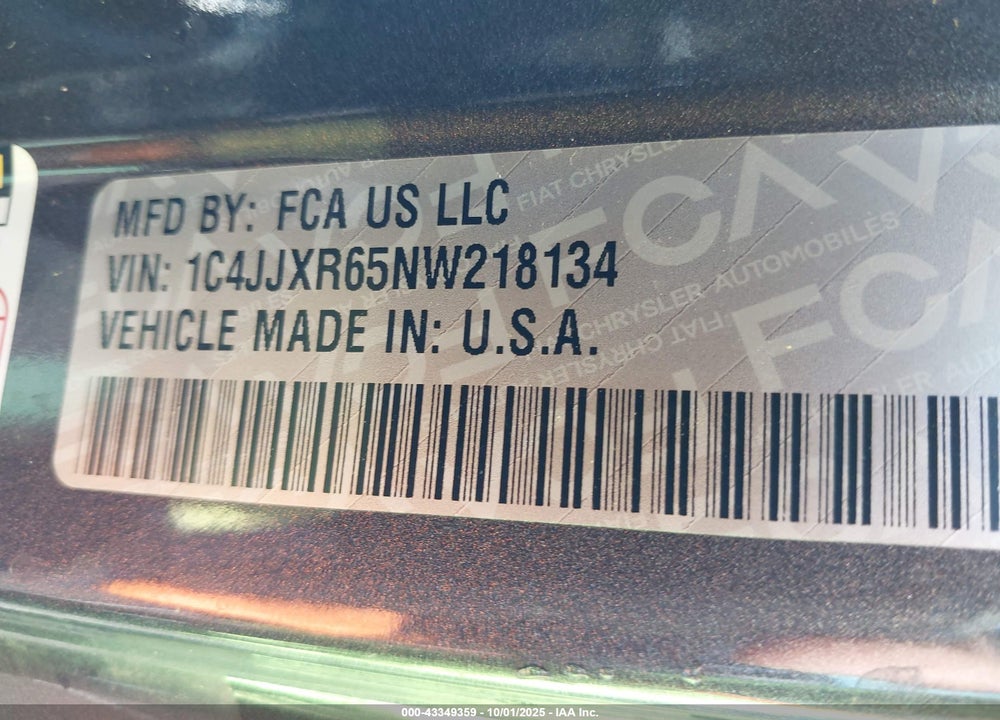 2022 JEEP WRANGLER / VIN: 1C4JJXR65NW218134