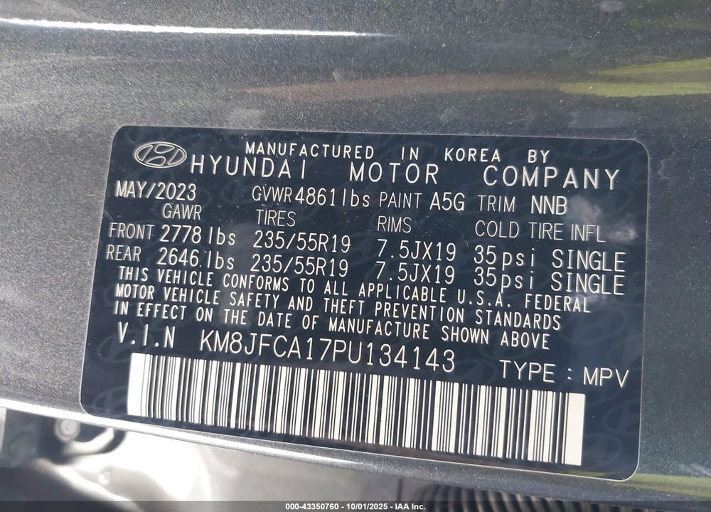 2023 HYUNDAI TUCSON HYBRID SEL CONVENIENCE VIN: KM8JFCA17PU134143