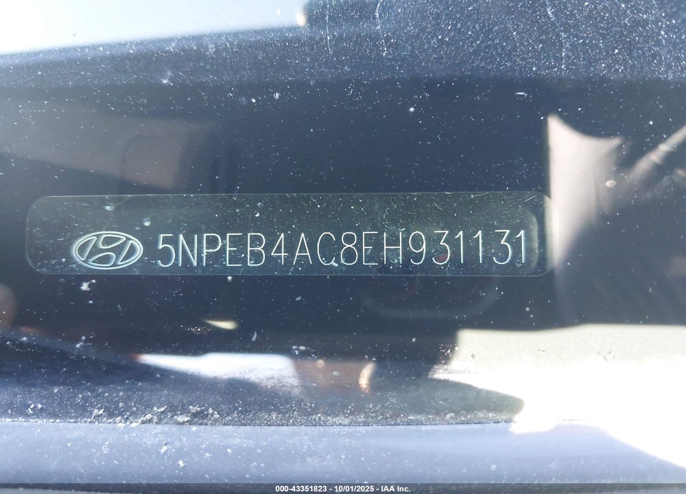 2014 HYUNDAI SONATA VIN: 5NPEB4AC8EH931131