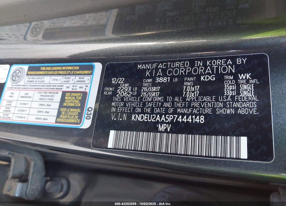 2023 KIA SELTOS S VIN: KNDEU2AA5P7444148