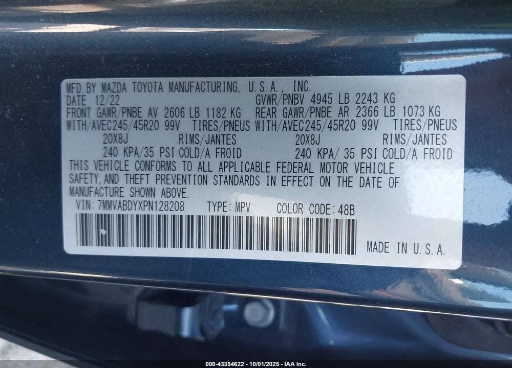 2023 MAZDA CX-50 VIN: 7MMVABDYXPN128208