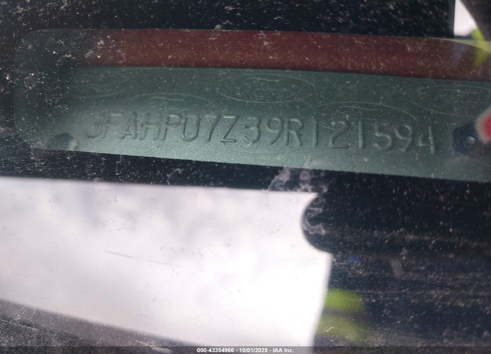 2009 FORD FUSION VIN: 3FAHP07Z39R121594