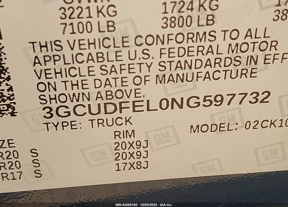 2022 CHEVROLET SILVERADO 1500 4WD STANDARD BED LT TRAIL BOSS VIN: 3GCUDFEL0NG597732