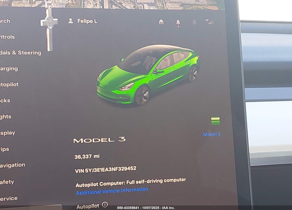 2022 TESLA MODEL 3 VIN: 5YJ3E1EA3NF329452