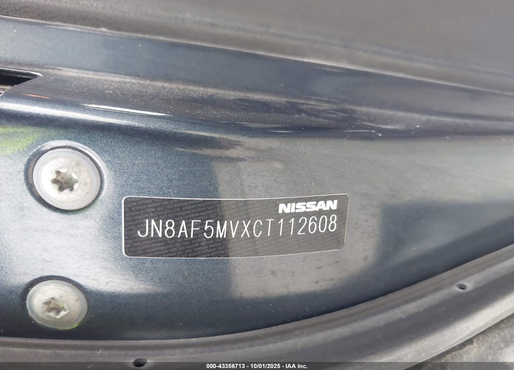 2012 NISSAN JUKE VIN: JN8AF5MVXCT112608