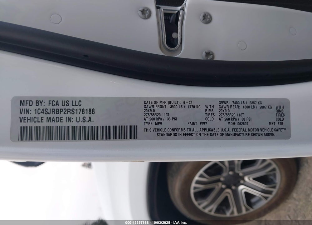 2024 JEEP WAGONEER VIN: 1C4SJRBP2RS178188
