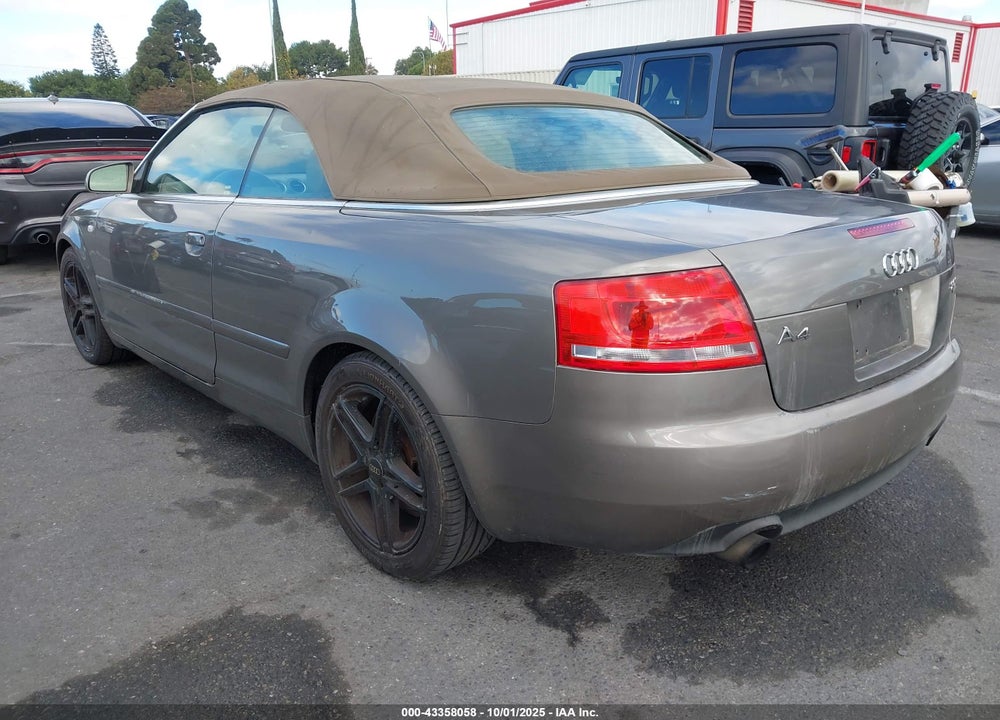2007 AUDI A4 2.0T VIN: WAUDF48H67K032416