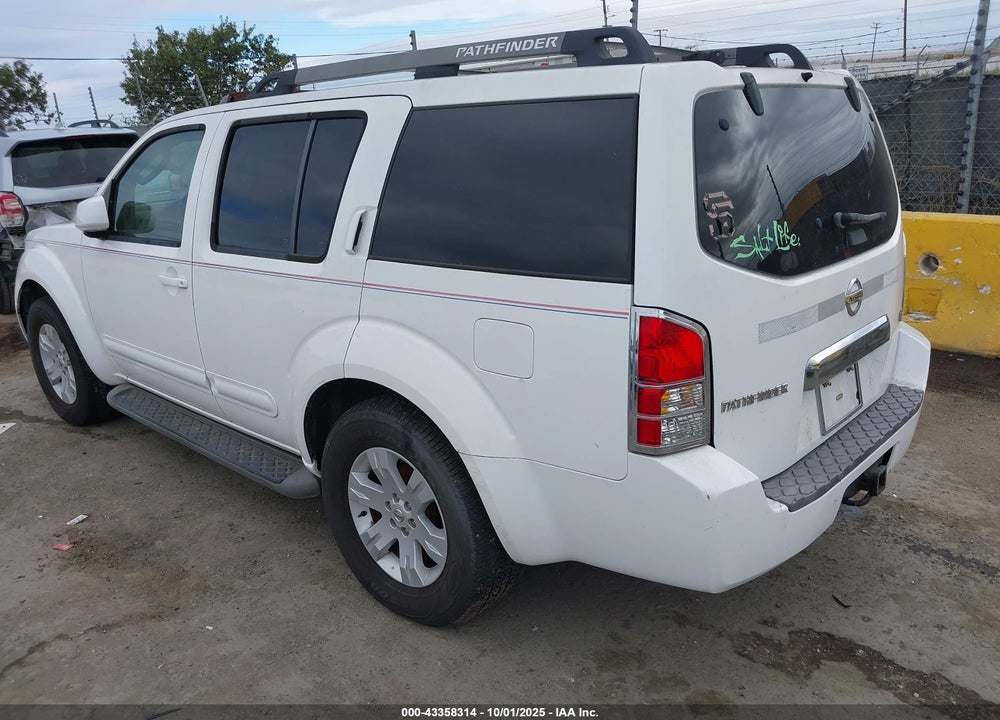 2007 NISSAN PATHFINDER LE VIN: 5N1AR18U57C622413