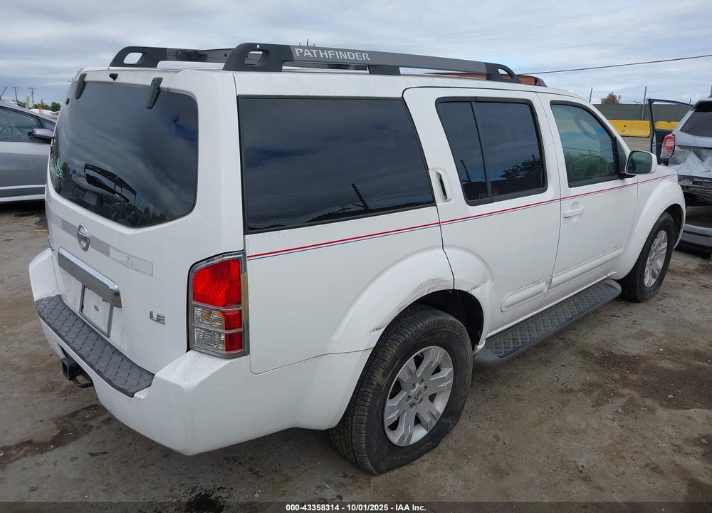 2007 NISSAN PATHFINDER LE VIN: 5N1AR18U57C622413