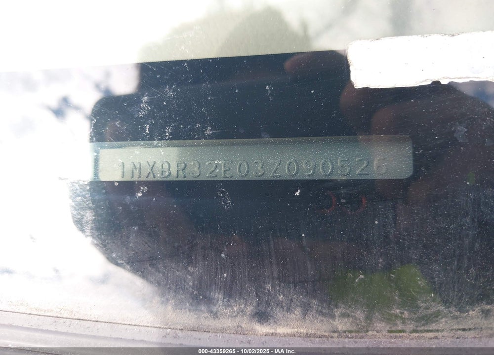 2003 TOYOTA COROLLA CE VIN: 1NXBR32E03Z090526