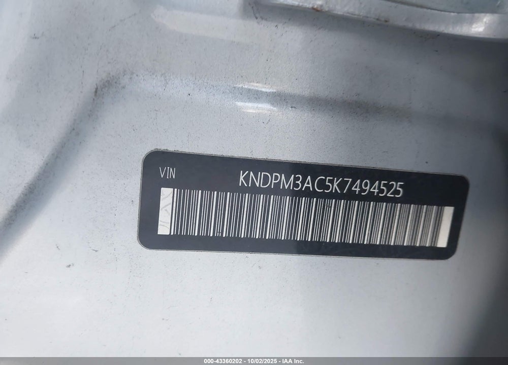 2019 KIA SPORTAGE LX VIN: KNDPM3AC5K7494525